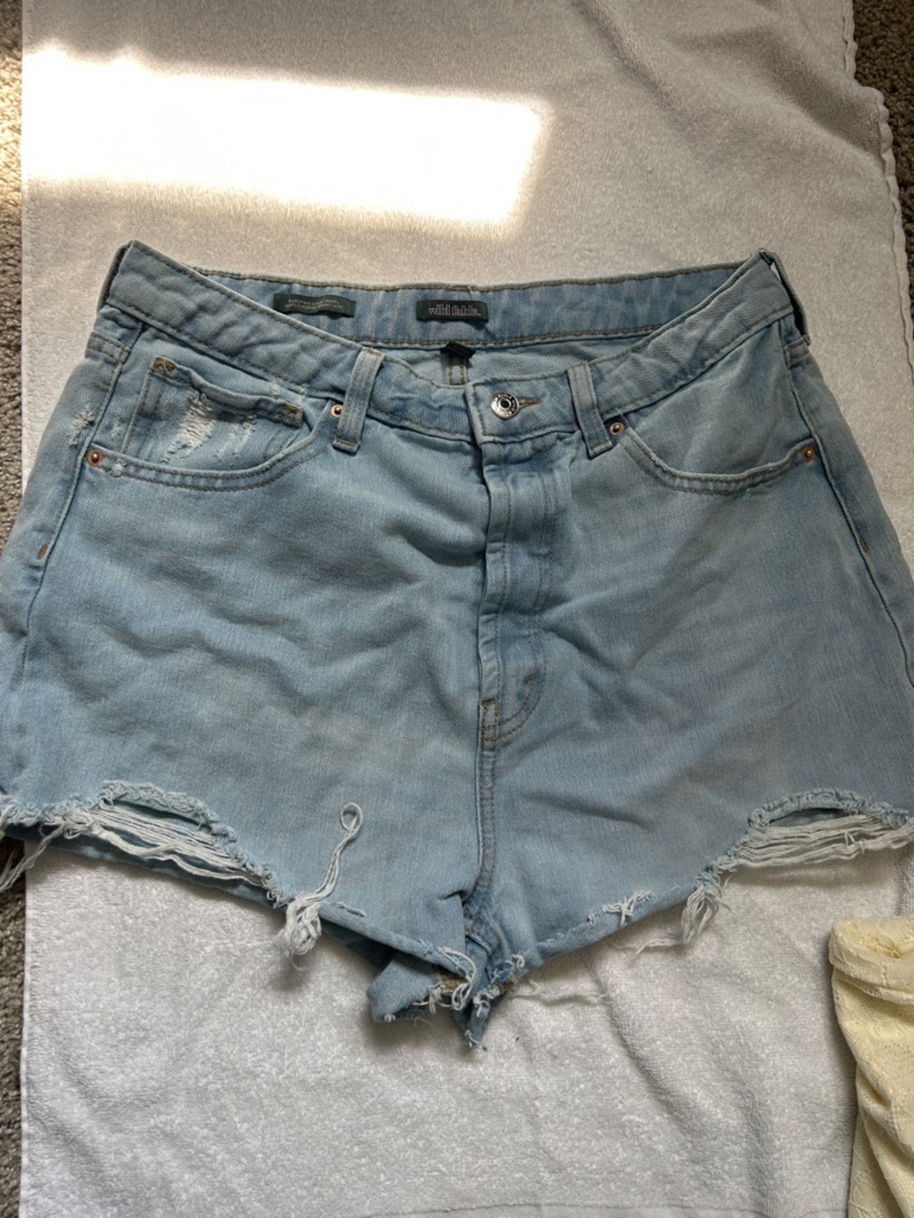 wild fable light blue distressed denim cutoff shorts
